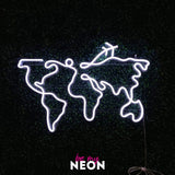 "Weltkarte" Leuchtmotiv aus LED Neon
