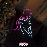 "girl hair" LED neon sign