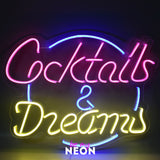 "Cocktails & Dreams" LED Neonschild
