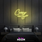 "Crazy In Love" illuminated sign made of LED neon
