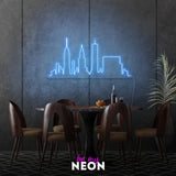 "Skyline - City" illuminated motif made of LED neon