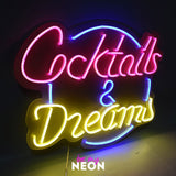 "Cocktails & Dreams" LED Neonschild