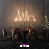 "Skyline - City" illuminated motif made of LED neon