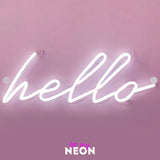 "hello" LED Neonschild