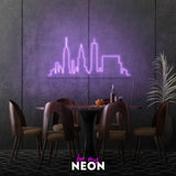 "Skyline - City" illuminated motif made of LED neon
