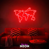 "Weltkarte" Leuchtmotiv aus LED Neon