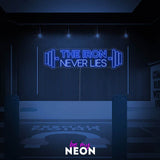 "The Iron Never Lies - Gym Fitness" LED Neonschild