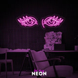 "Eyes Lashes Eyelashes Cosmetic Studio" LED Neon Sign