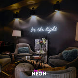 "be the light" LED neon sign