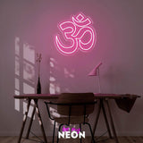 "om" illuminated motif made of LED neon