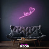 "..in love" LED Neonschild