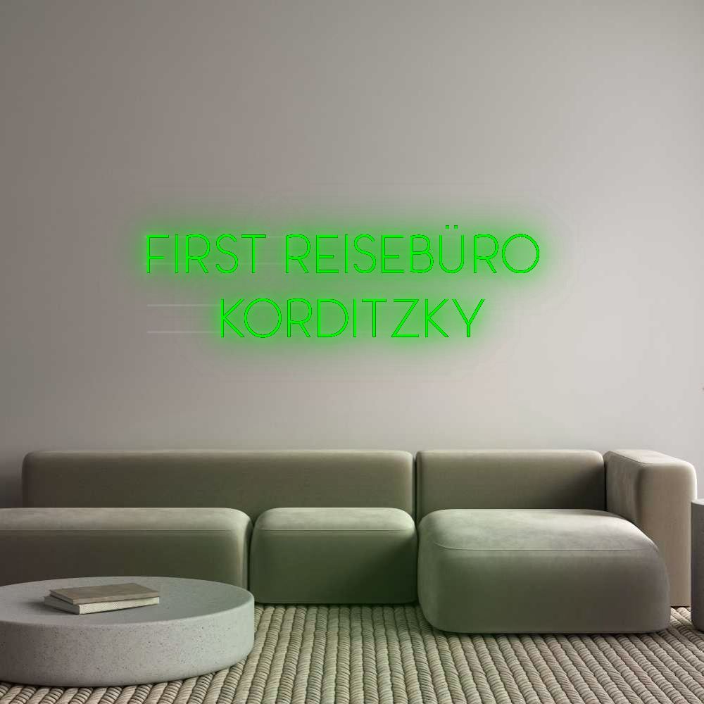 Personalisiertes Neonschild: FIRST Reisebü...