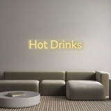 Personalisiertes Neonschild: Hot Drinks