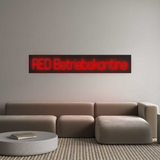 Personalisiertes Neonschild: RED Betriebsk...