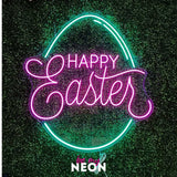 "Happy Easter - Ostern" Leuchtmotiv aus LED Neon