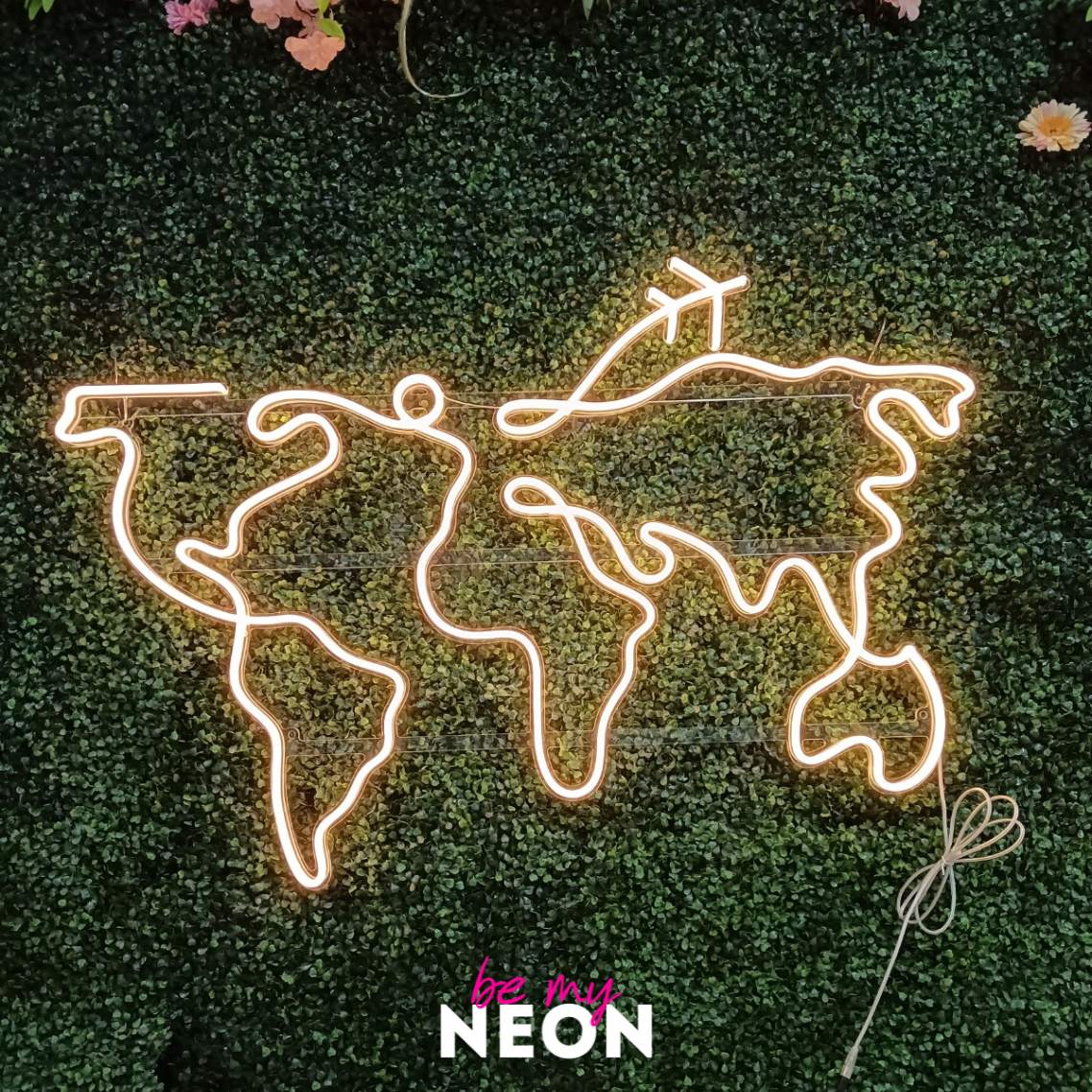 "Weltkarte" Leuchtmotiv aus LED Neon