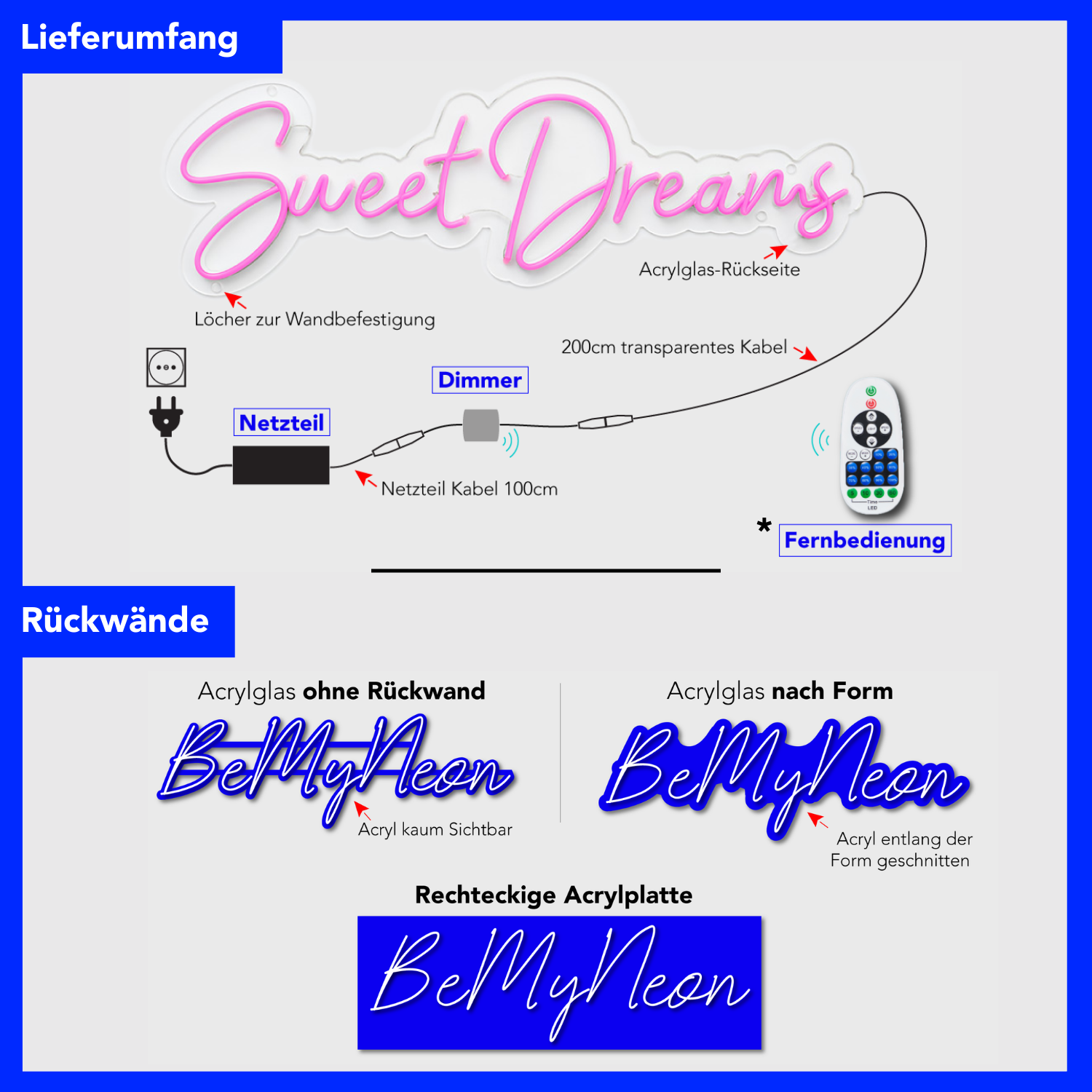 "Ich liebe Bier - Bar Club Party" LED Neonschild