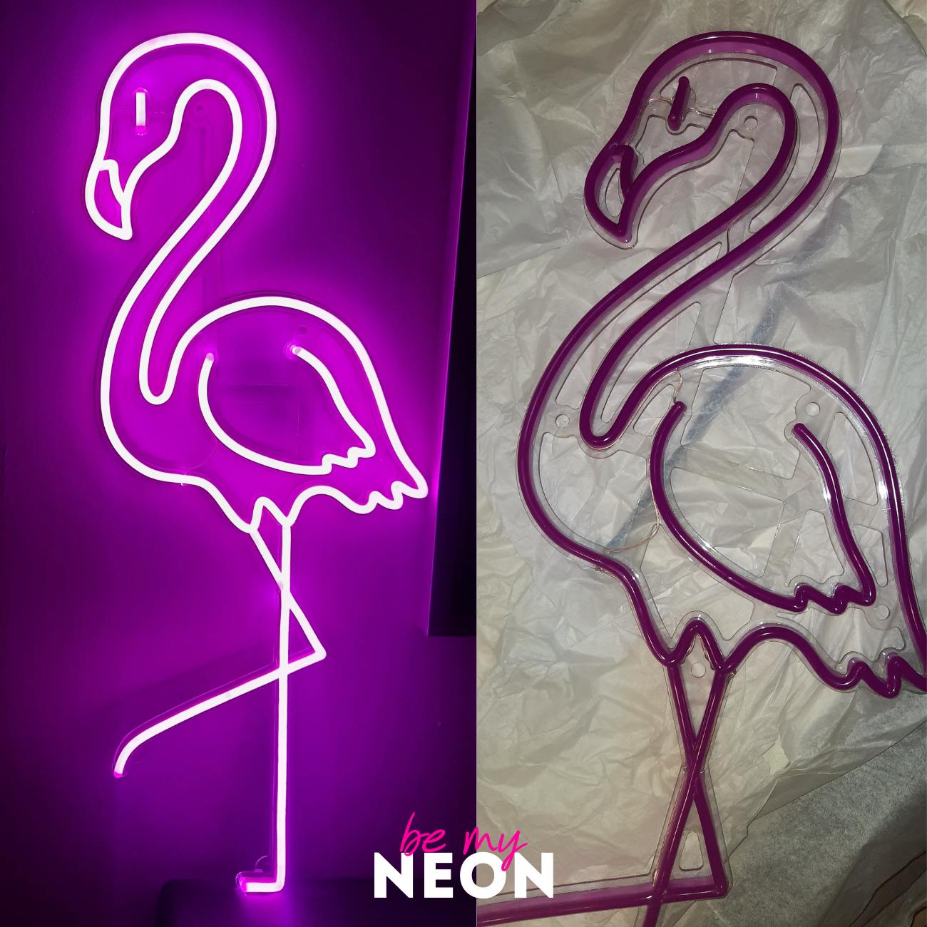 "Flamingo" Leuchtmotiv aus LED Neon