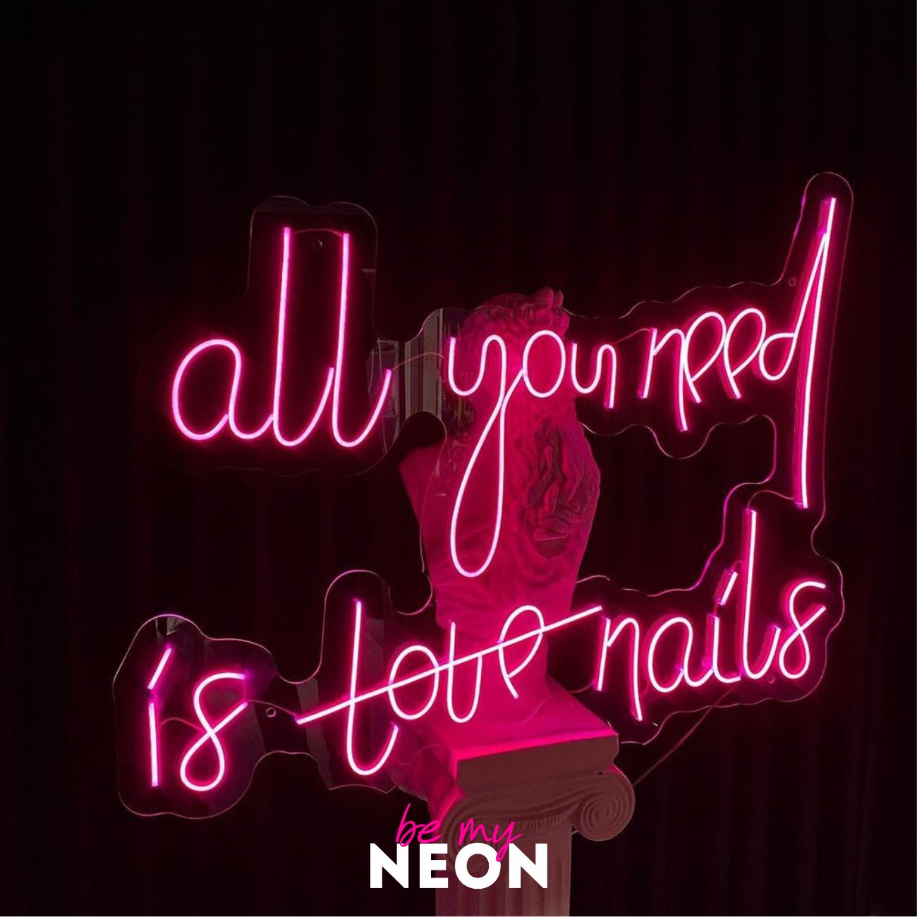 "all you need is love nails" LED Neonschild