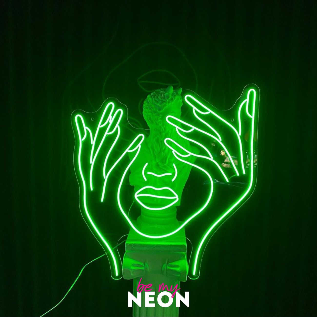 "Hände Gesicht" Deko LED Neonschild