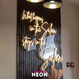 "What happens in the Salon stays in the Salon" LED Neonschild