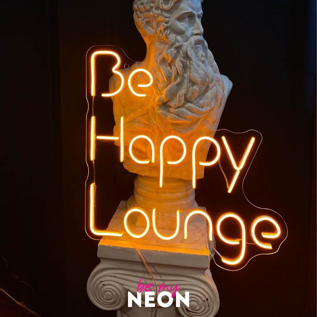"Be Happy Lounge" LED Neonschild