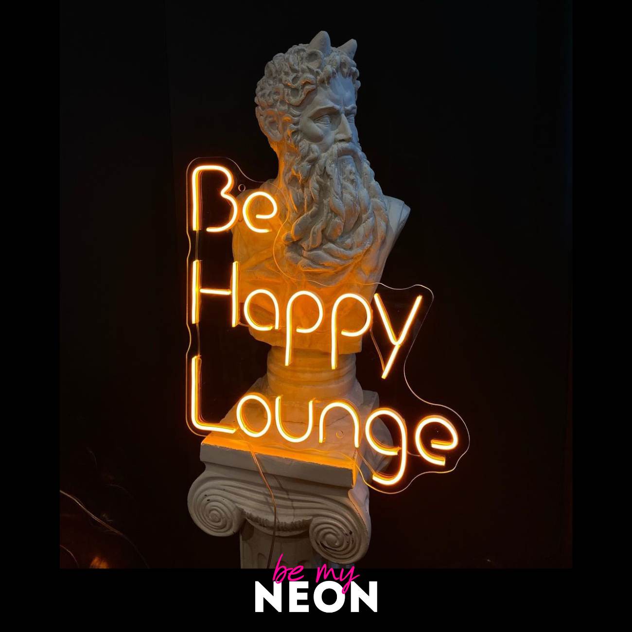 "Be Happy Lounge" LED Neonschild