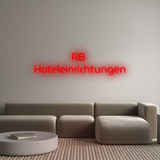 Personalisiertes Neonschild: RB 
Hotelein...