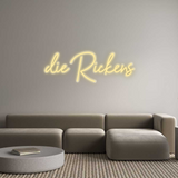 Personalisiertes Neonschild: die Rickens