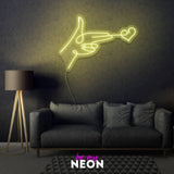 "Shooting Herz" Leuchtmotiv aus LED Neon