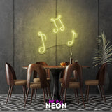 "Die Noten der Musik" Leuchtmotiv aus LED Neon