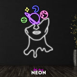 "Space Brain - Art" Leuchtmotiv aus LED Neon