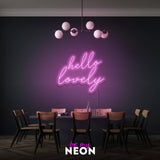 "hello lovely" Leuchtmotiv aus LED Neon