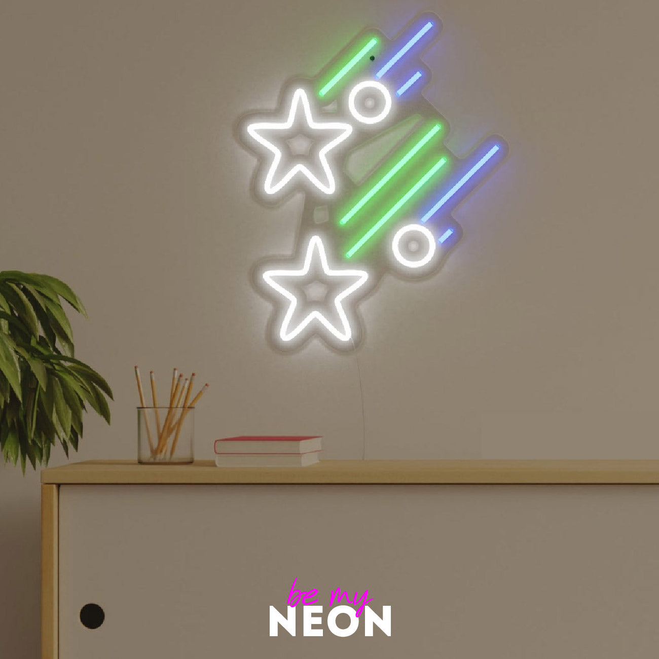 "Sterne IIII" Leuchtmotiv aus LED Neon