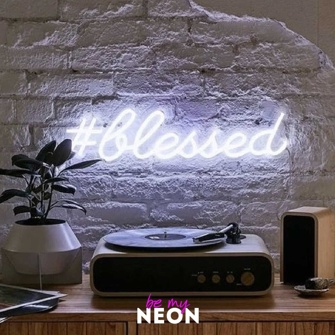 "#blessed" Liebes - Leuchtschrift aus LED Neon