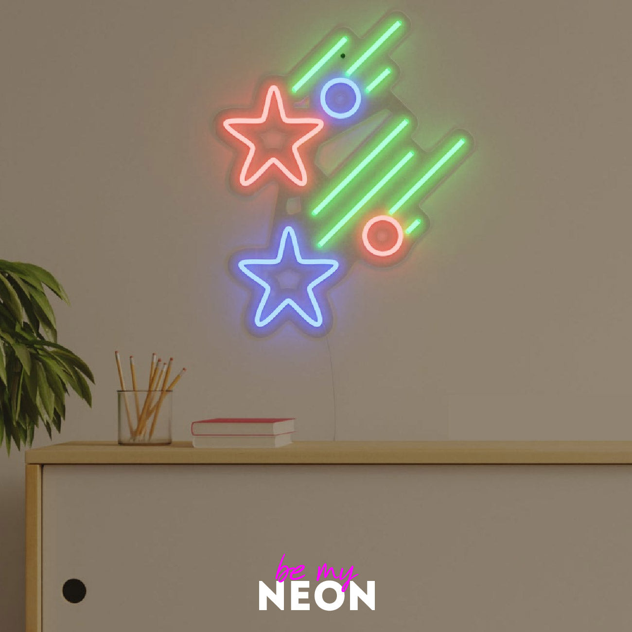 "Sterne II" Leuchtmotiv aus LED Neon