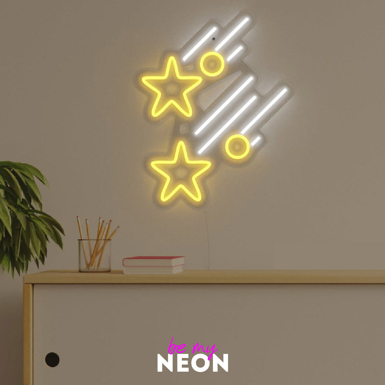 "Sterne III" Leuchtmotiv aus LED Neon