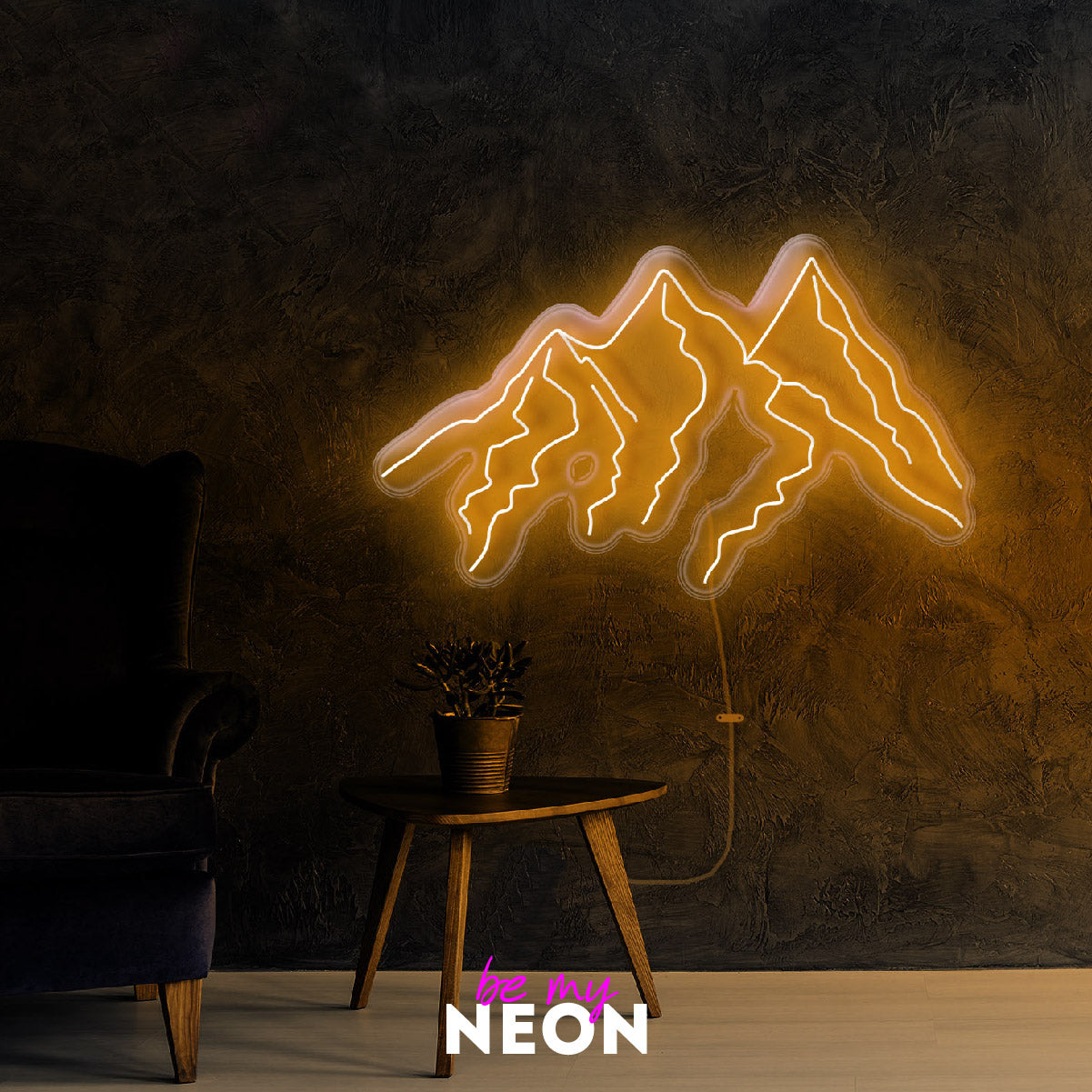 "Berge II"  Leuchtmotiv aus LED Neon