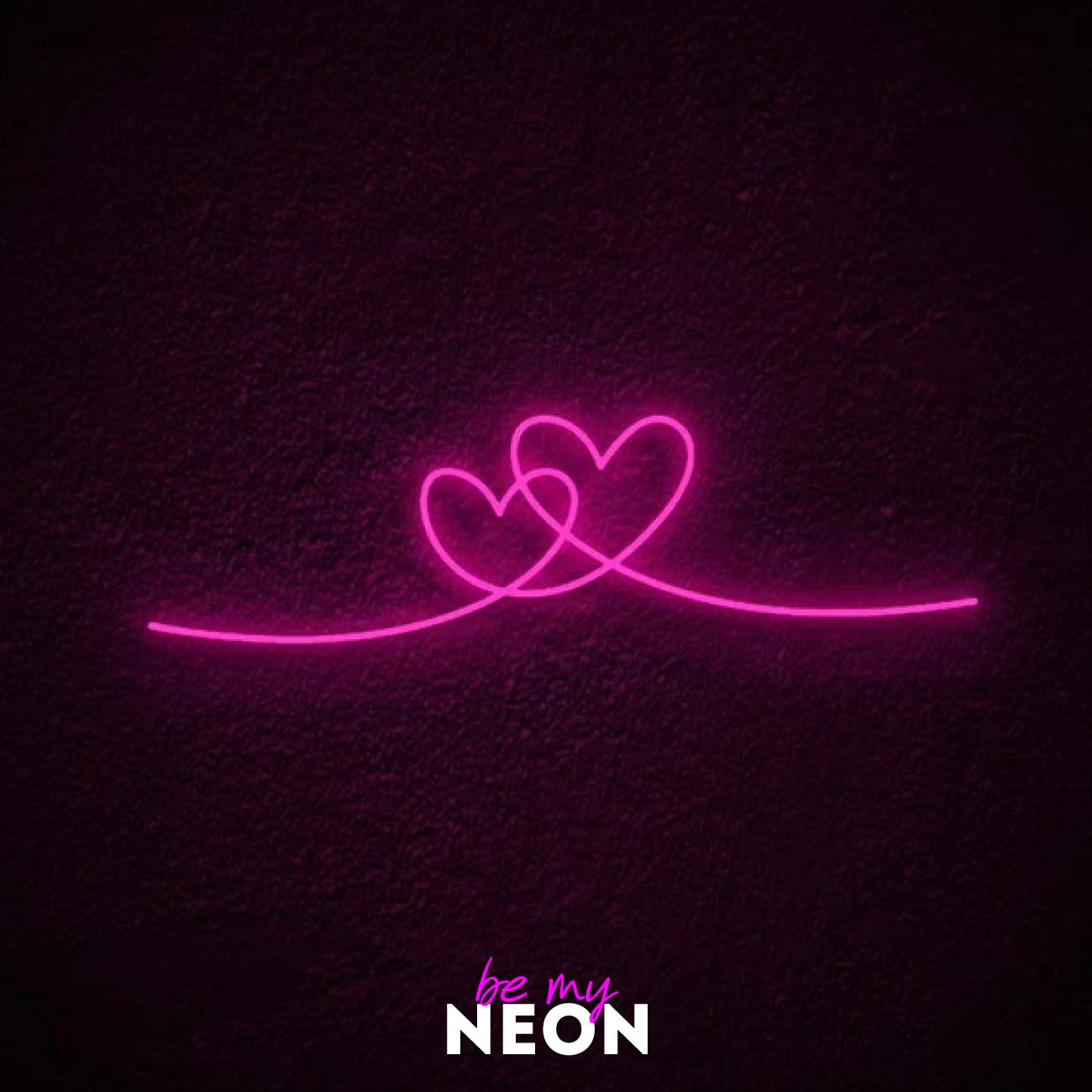 "Doppeltes Herz" Leuchtmotiv aus LED Neon