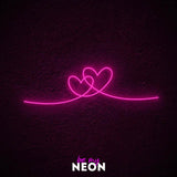 "Doppeltes Herz" Leuchtmotiv aus LED Neon