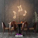 "Die Noten der Musik" Leuchtmotiv aus LED Neon