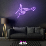 "Shooting Herz" Leuchtmotiv aus LED Neon
