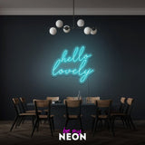 "hello lovely" Leuchtmotiv aus LED Neon