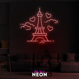"Paris - Eiffelturm" Leuchtmotiv aus LED Neon