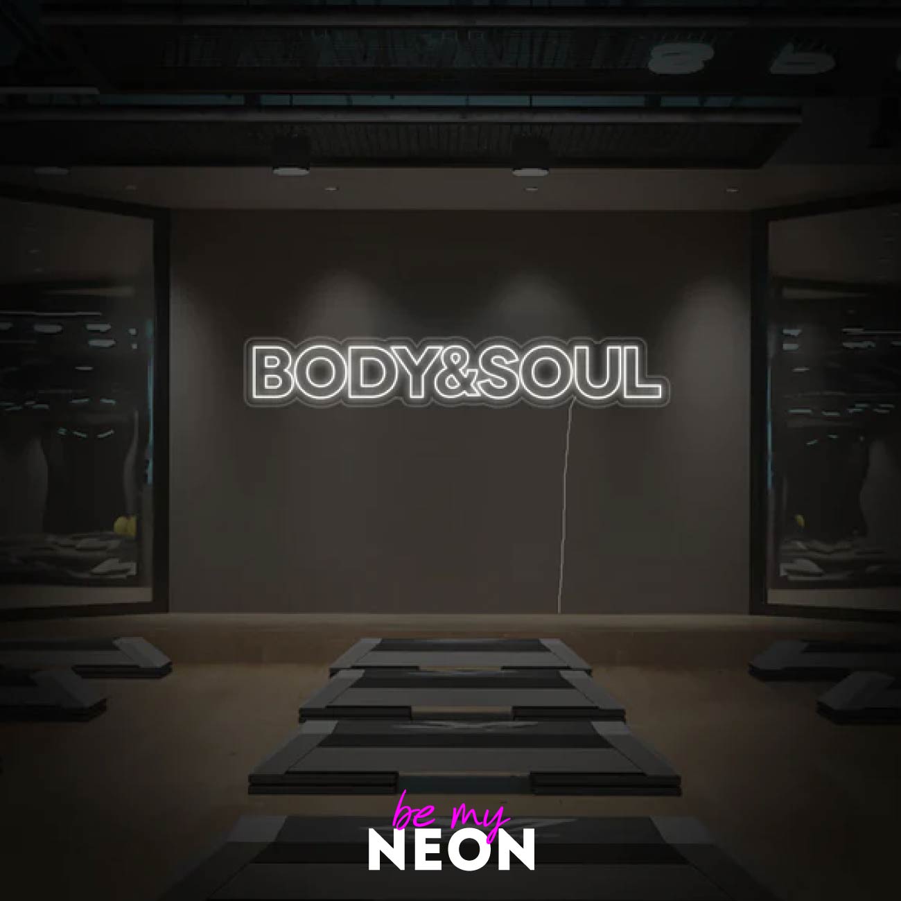 "Body and Soul - Gym Fitness" LED Neonschild