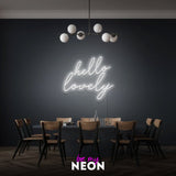 "hello lovely" Leuchtmotiv aus LED Neon