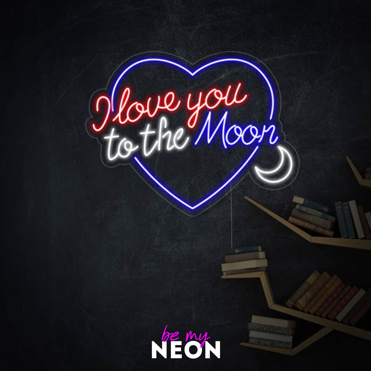"Love You To The Moon And Back" Leuchtmotiv aus LED Neon