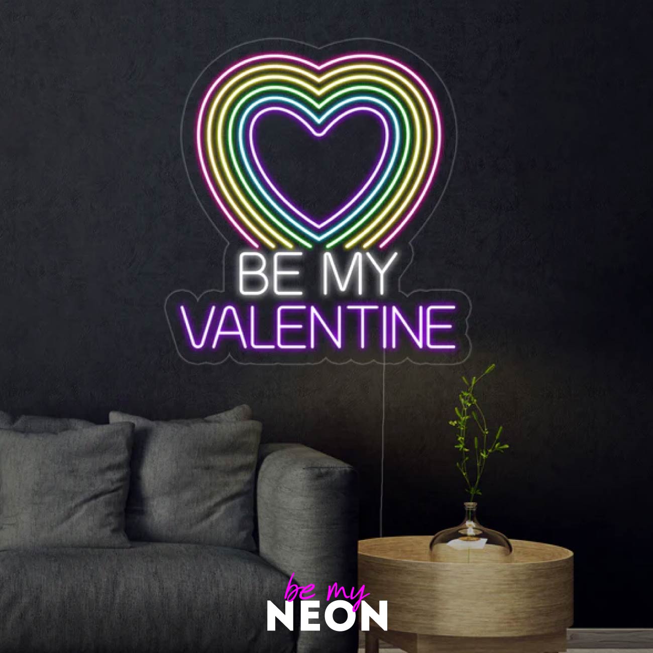 "Be My Valentine - Valentinstag" Leuchtmotiv aus LED Neon