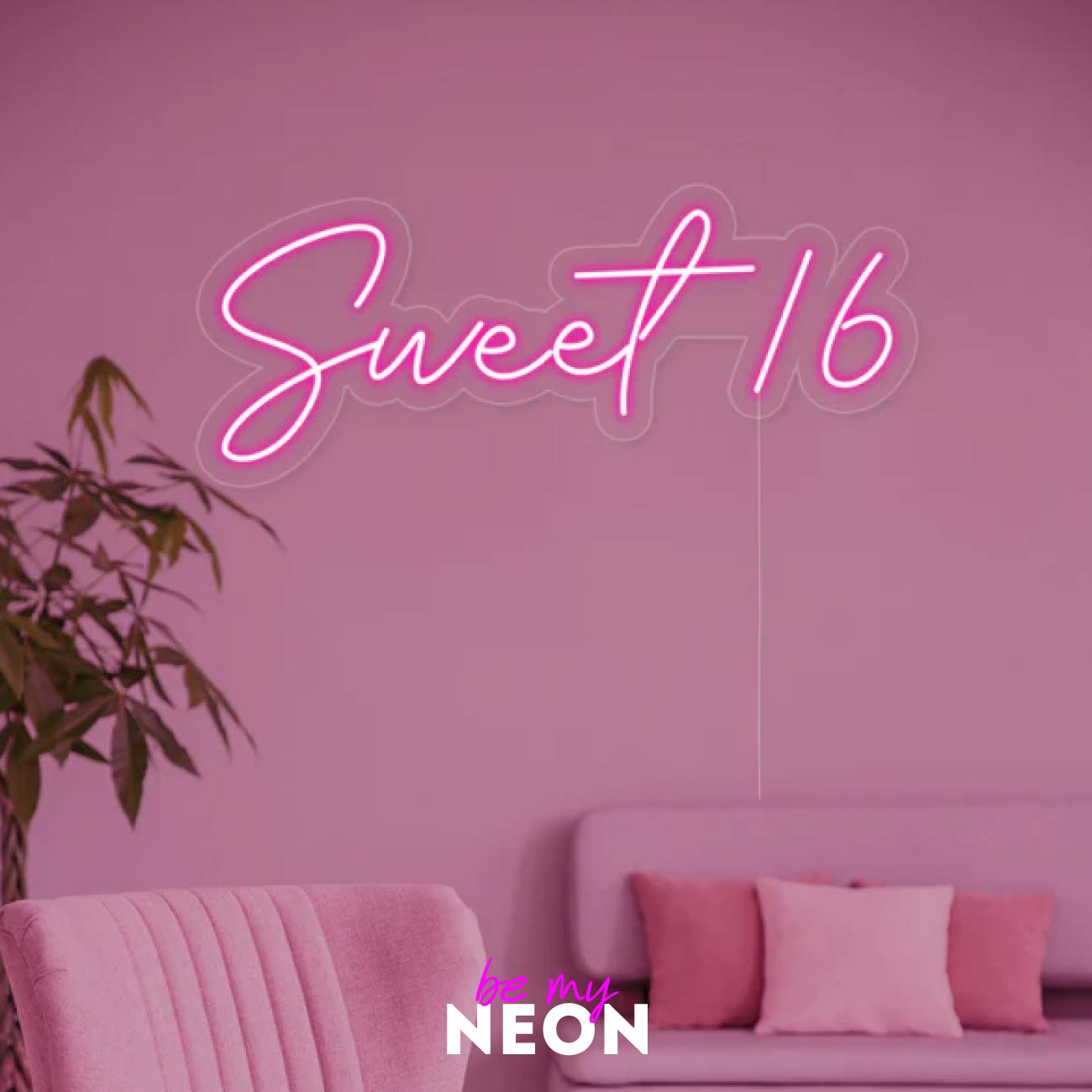 "Sweet 16 Geburtstag" Leuchtmotiv aus LED Neon