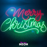 "Frohe Weihnachten - Merry Christmas - Deko" Leuchtmotiv aus LED Neon